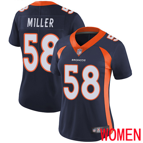 Women Denver Broncos 58 Von Miller Navy Blue Alternate Vapor Untouchable Limited Player Football NFL Jersey